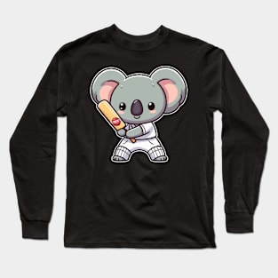 cute koala as a cricket player Long Sleeve T-Shirt